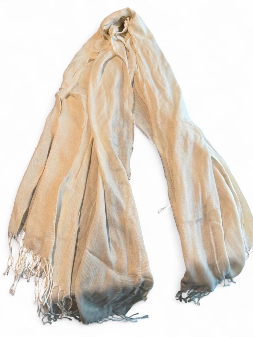 Made in Italy scarf cream/white with fringe